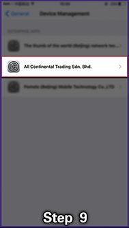 Step 9 - Look for 'All Continental Trading Sdn. Bhd.' from the list.